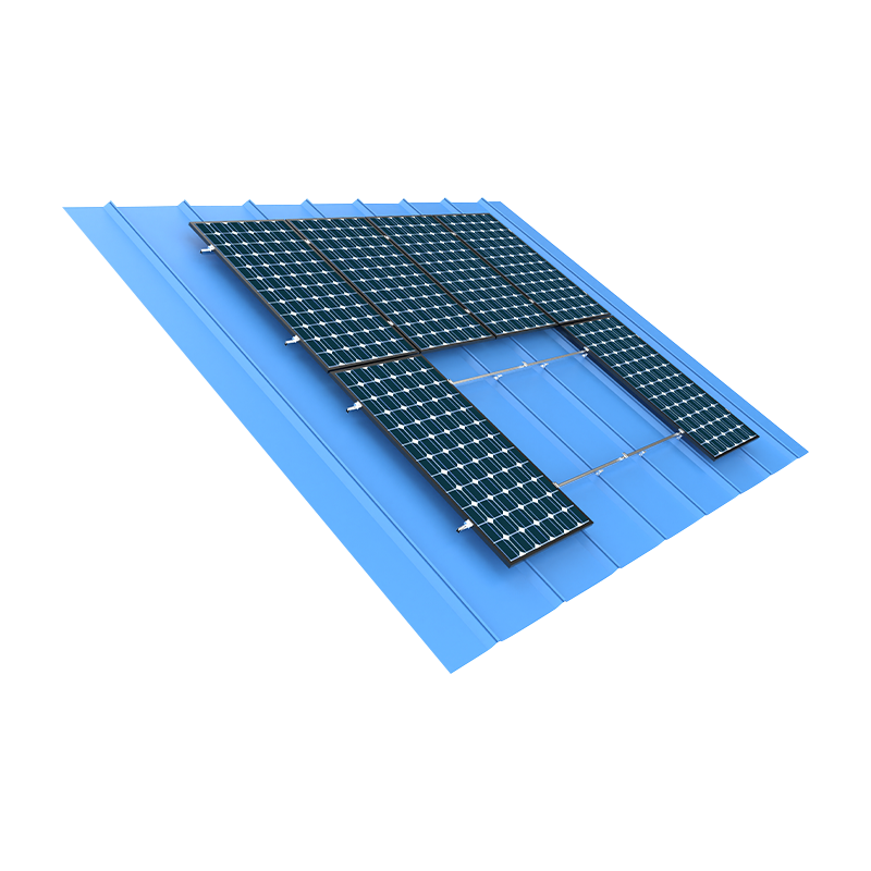 Montaje fotovoltaico de techo de metal